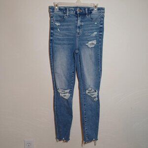 American Eagle Ripped Jeans, Size 10 Short, Denim Blue
